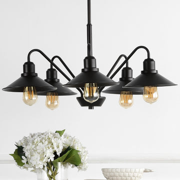 Cade 34.25" Metal Farmhouse Industrial LED Pendant - JONATHAN Y